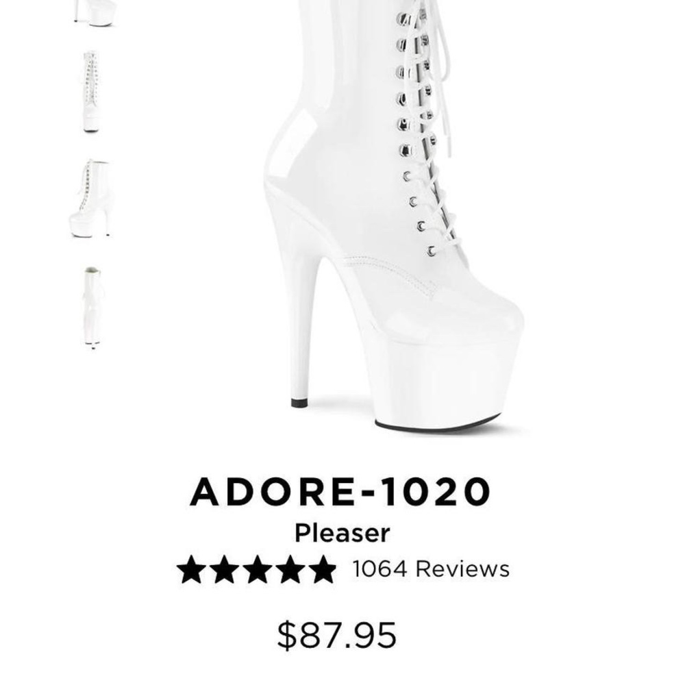 adore-1020 pleaser heels in white